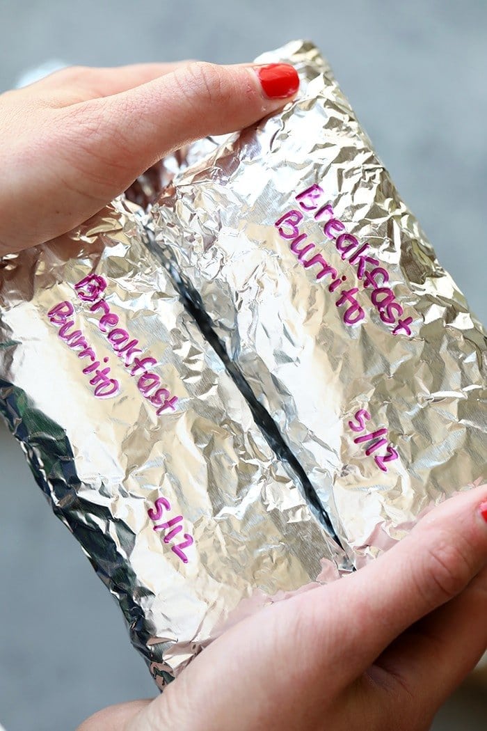 These Make Ahead Freezer Breakfast Burritos are the perfect grab-n-go breakfast choice for your busy mornings! They are packed with veggies and protein to keep your energy up all day! 