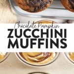 Muffins filled with chocolate, pumpkin, and zucchini baked in tin.