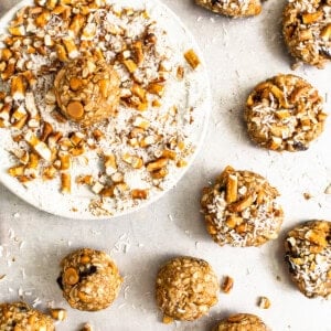 Oatmeal raisin cookies on a plate.