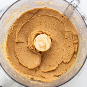 Peanut butter in a food processor.